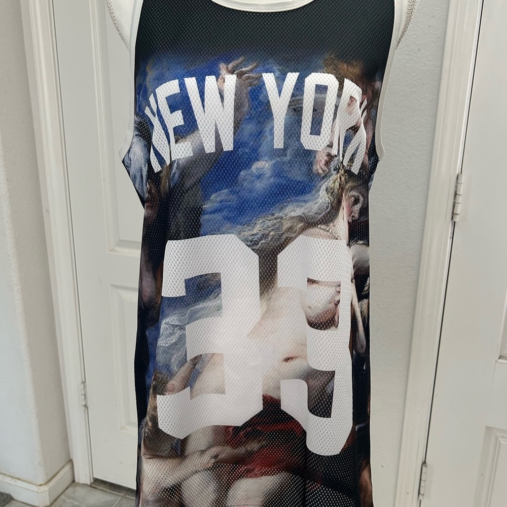 New York Graphic Mesh Tank Top